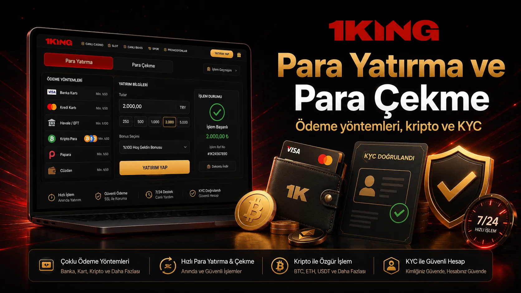 1King Para Yatırma ve Para Çekme